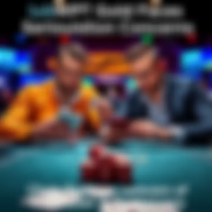 Two players at a poker table looking at hand data on their devices, showing signs of collusion in a game.