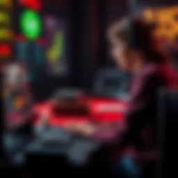 A person sitting at a computer, engaging in online poker on Winamax while in Germany, with poker chips on the desk.