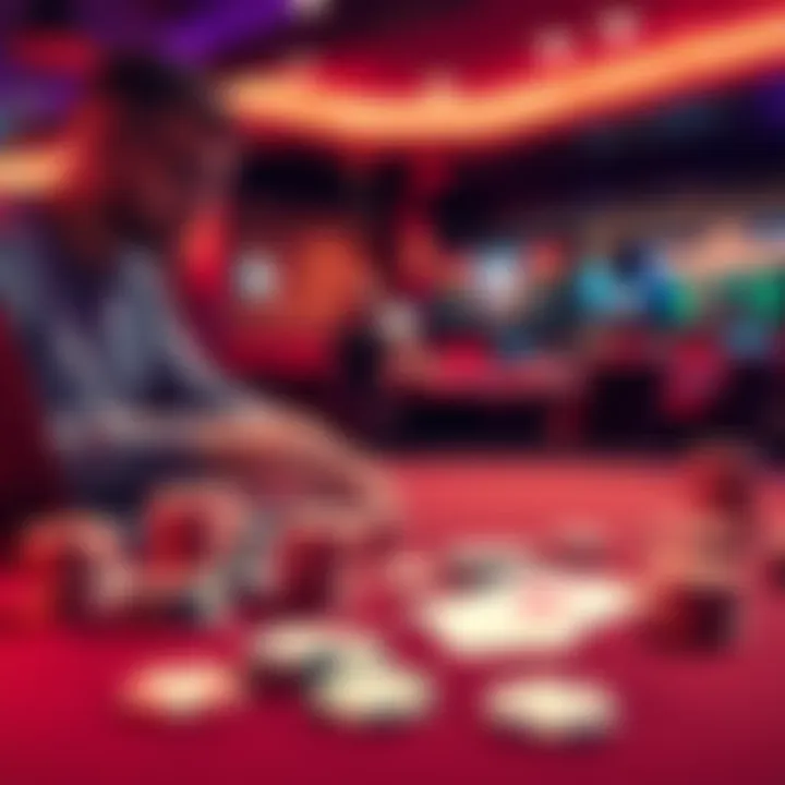 Playing poker online A player enjoying 25NL and 50NL poker games on a laptop with poker chips and cards on a table