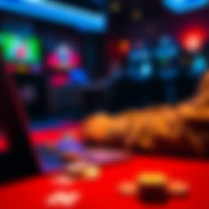 A person enjoying online poker on a laptop with playing cards on the table