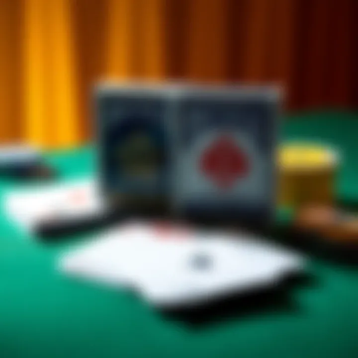 A side-by-side view of Bee Club Special Gold and Bicycle Standard playing cards arranged on a table for comparison