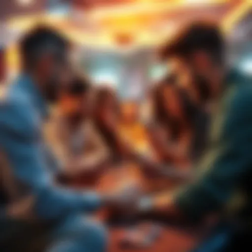 Group of friends playing online poker on their iPhones together