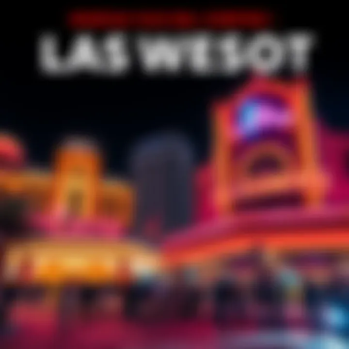 The Plaza and El Cortez hotels with bright lights and crowds at night in Las Vegas.