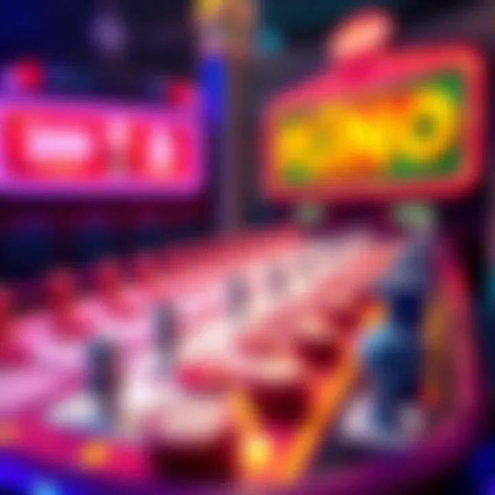 A colorful Plinko game board with pegs and chips, illustrating the gameplay dynamics