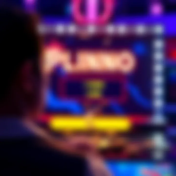 A player looks frustrated while watching Plinko game on a screen, with coins falling down and a loss message displayed.