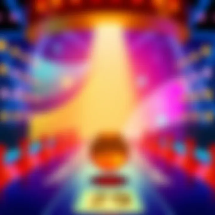 A colorful Plinko board featuring vibrant pegs and a game ball dropping towards the bottom with high RTP values highlighted.