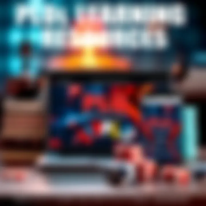 A stack of poker books, a laptop displaying a PLO website, and a smartphone with a PLO app open, symbolizing learning tools for Pot-Limit Omaha.