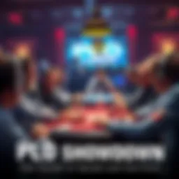 Players reacting with surprise during a PLO tournament as quads and one-outer hands are revealed at the table.