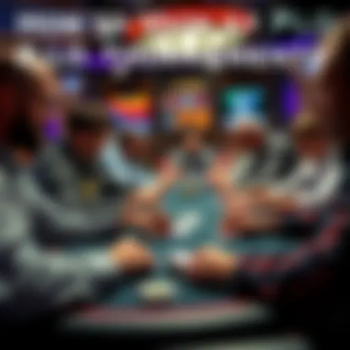 A close-up of players at a poker table focused on their cards during a Pot-Limit Omaha tournament, highlighting the excitement of the game.