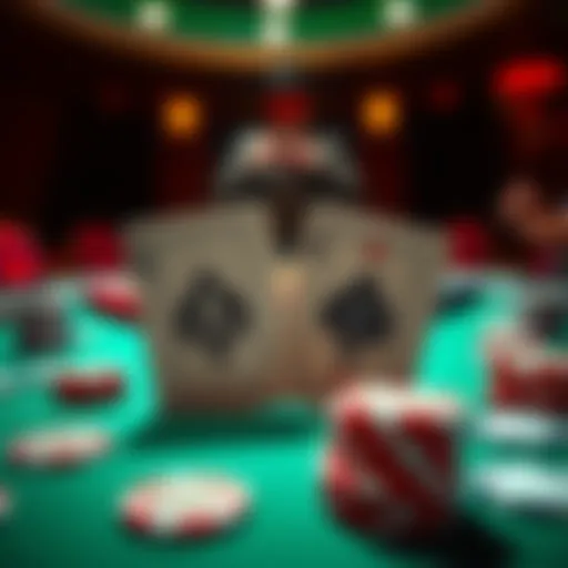 A pair of pocket Queens displayed on a poker table with chips and cards around.