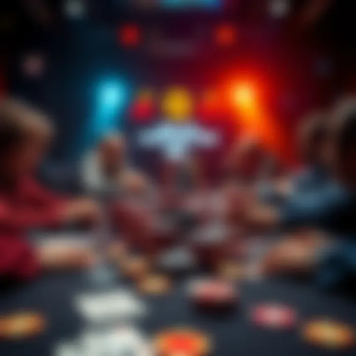 Pocket Queens in a Poker Game A poker table filled with chips and cards, highlighting a set of pocket queens and multiple players debating their moves.