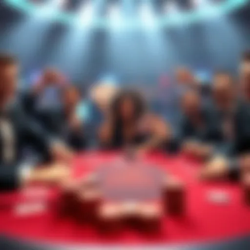 Players at a poker table showing excitement as they win a big pot with low-ranking hands