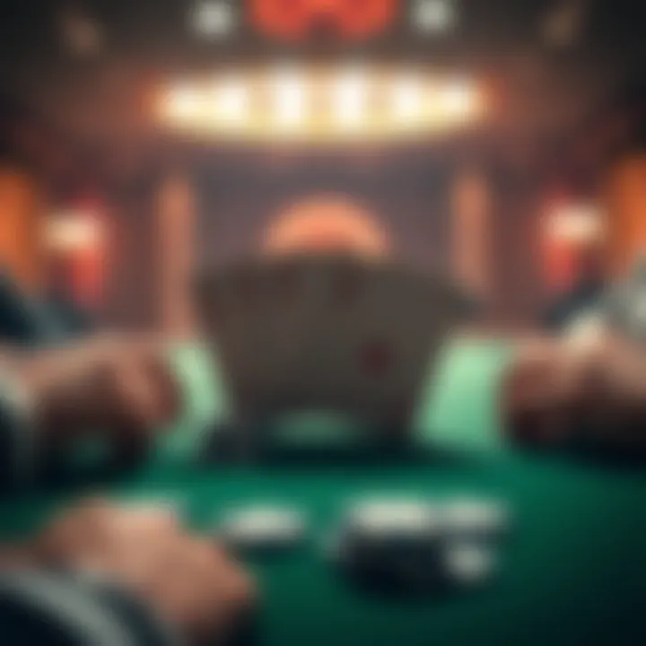 A poker table showing a hand with two pairs, community cards revealed