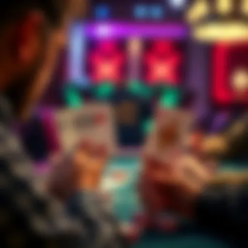 Player evaluating a poker hand with pocket pair of 77 against an opponent's T8o
