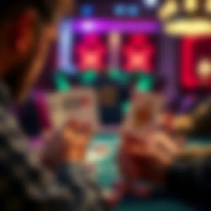 Player evaluating a poker hand with pocket pair of 77 against an opponent's T8o