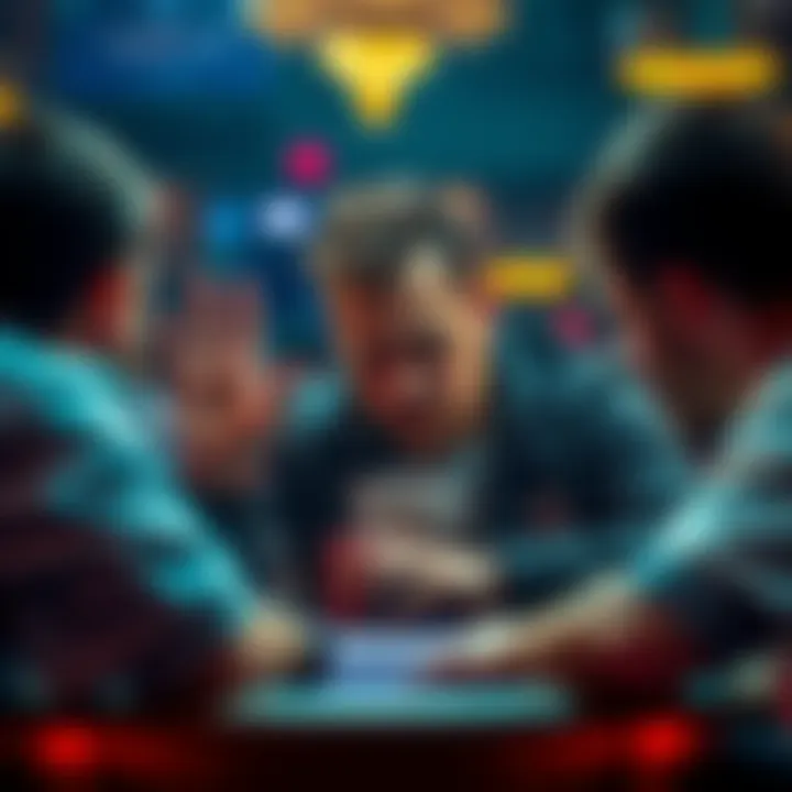 Poker player looking stressed while holding AKo and analyzing opponents at the table
