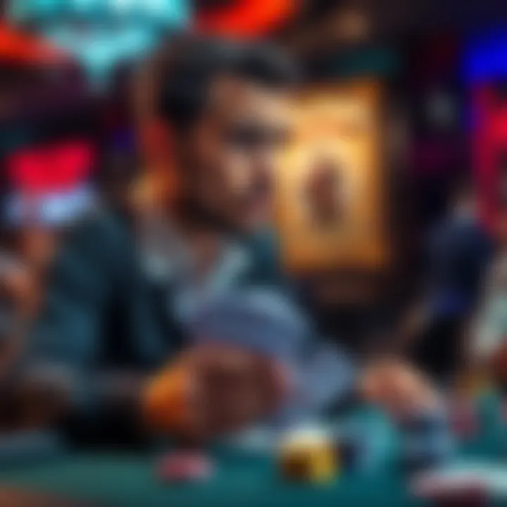 A poker player looks thoughtfully at their cards, pondering a recent fold at the table.