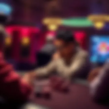 A poker player sits at a table, deep in thought about a tough river decision during a game.