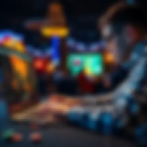 A person playing poker on a laptop with a VPN connection in Thailand, illustrating access to blocked sites.