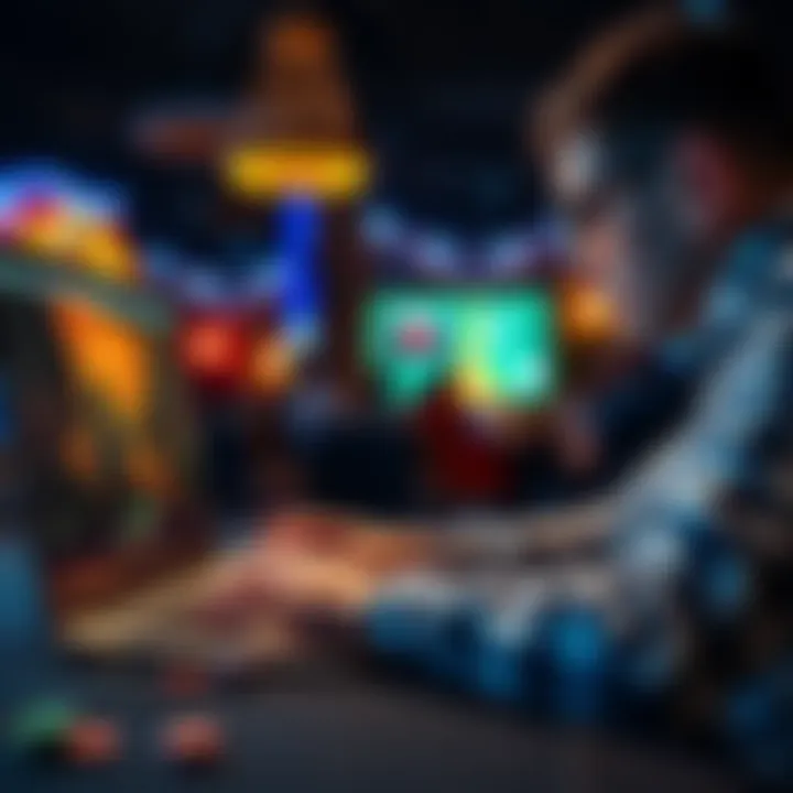 A person playing poker on a laptop with a VPN connection in Thailand, illustrating access to blocked sites.
