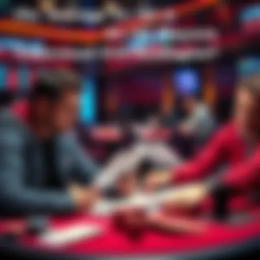 Two poker players studying strategy charts at a table in a $1/$2 cash game setting