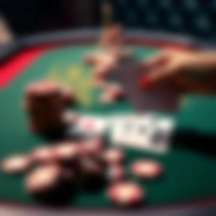 A poker table showing two hands of cards with chips on the surface, illustrating confusion in hand rankings.