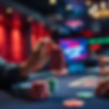 A player holding a stack of chips at a poker table while contemplating a 3-bet move from the blinds