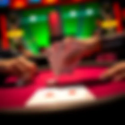 A player pushes all their chips into the center of a poker table, indicating an all-in bet with a hand of two 9s shown on the table.