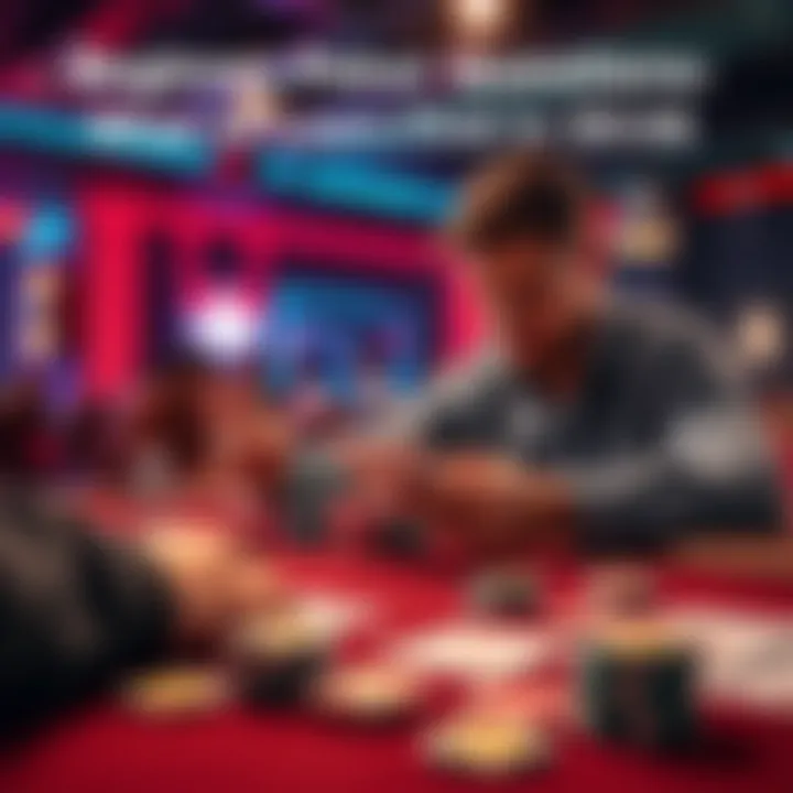 A beginner poker player studying strategies and cash game concepts with cards and chips on the table