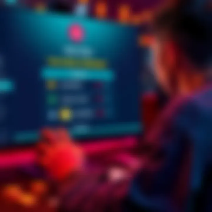 A person looking at a computer screen displaying poker balance redemption options with crypto and fiat symbols