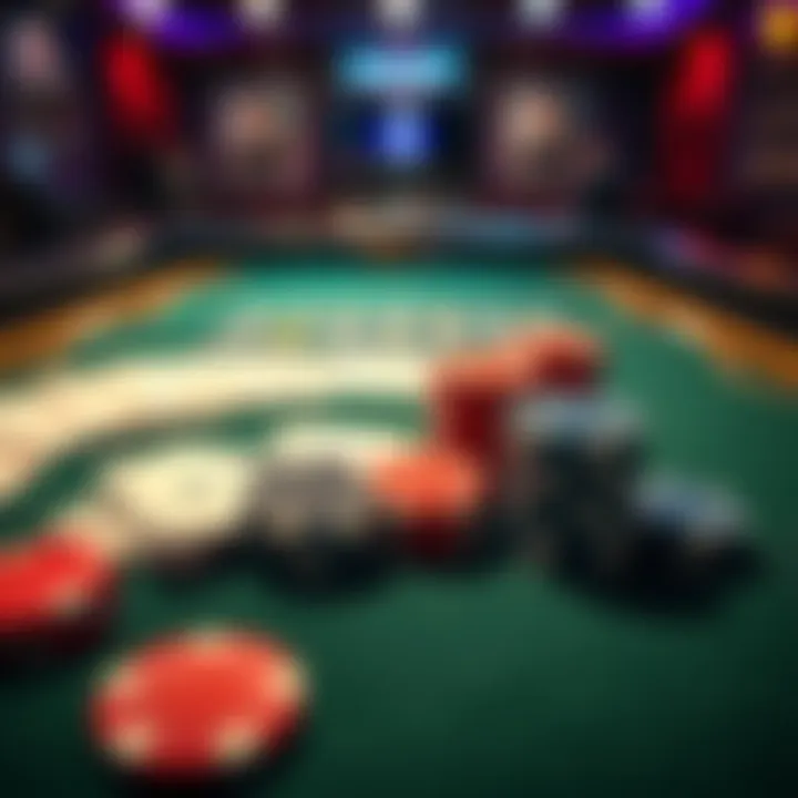 A poker table with chips and cards, showcasing a Pot-Limit Omaha game in progress.