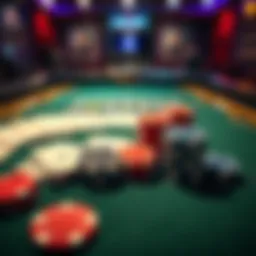 Poker chips and cards A poker table with chips and cards, showcasing a Pot-Limit Omaha game in progress.