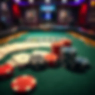 Poker chips and cards A poker table with chips and cards, showcasing a Pot-Limit Omaha game in progress.