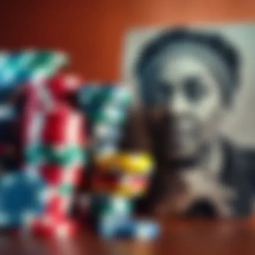 A set of colorful poker chips next to a historical photo of Rosa Parks, symbolizing the debate over poker lingo and its connection to serious topics.