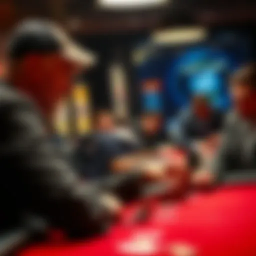 Poker Coach at a Table A poker coach guiding a player at a cash game table with chips and cards