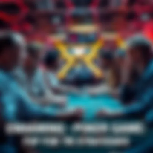 Group of people sharing poker strategies and stats at a table