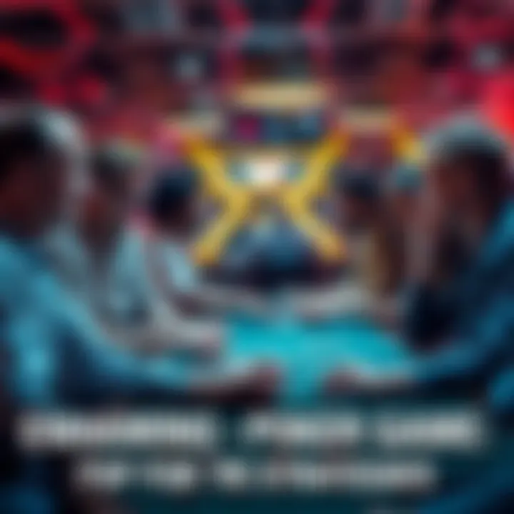 Group of people sharing poker strategies and stats at a table