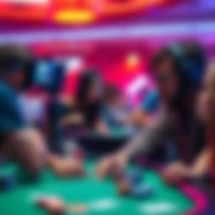 A group of content creators filming short videos featuring a poker app