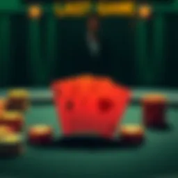 A poker table with cards showing a Jack high flush and a (7)(9) hand, highlighting the debate among players.