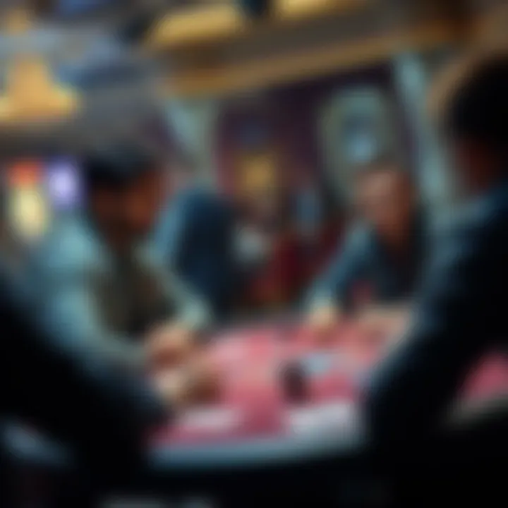 Two players at a poker table, one looking surprised as the other goes all-in out of turn