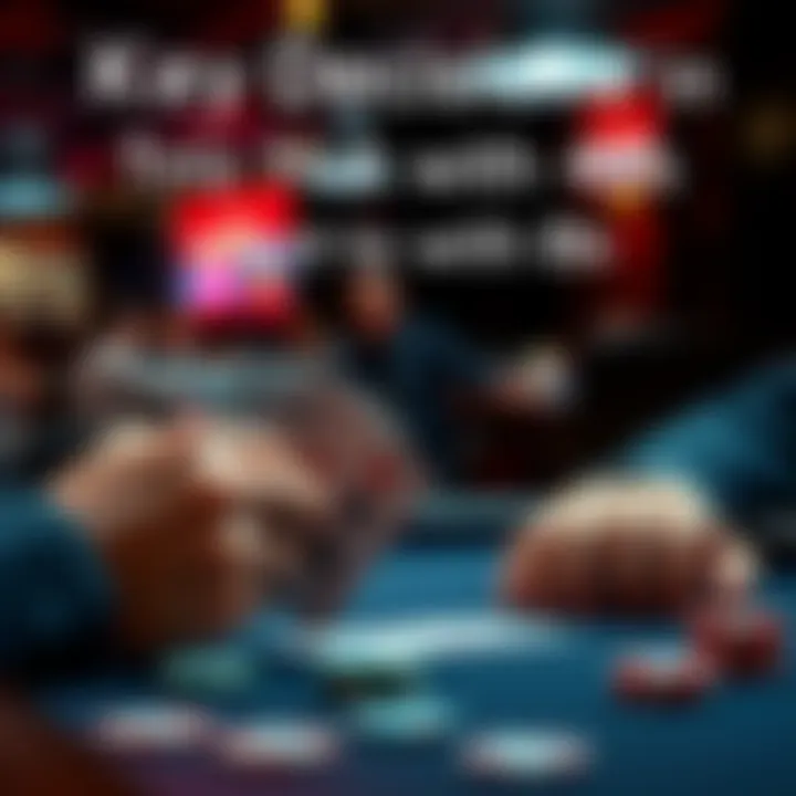 A player reviewing their poker hand from the big blind position, with cards and chips on the table