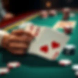 A poker table showing cards with a bottom two pair hand in play, depicting player frustration