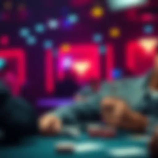 A player contemplating their move with AKo in a low stakes poker game setting.