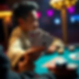 A player contemplates their next move in a high-stakes poker game, holding pocket 9s while facing aggressive betting.