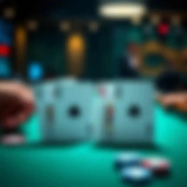 A poker table showing cards for flush and straight hands, highlighting the differences in gameplay