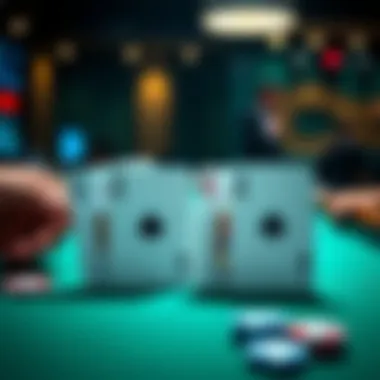 Poker hands comparison A poker table showing cards for flush and straight hands, highlighting the differences in gameplay