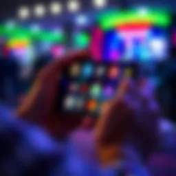 A person playing poker on a smartphone with various app icons displayed on the screen