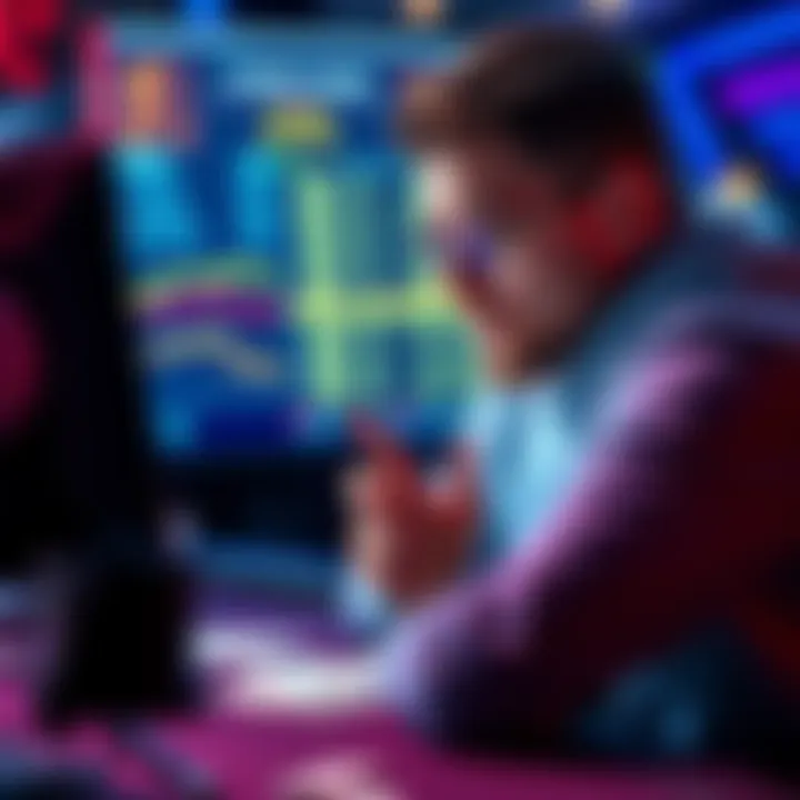 A poker player reviews a screen showing losing hand history with statistical data, concerned about the odds.