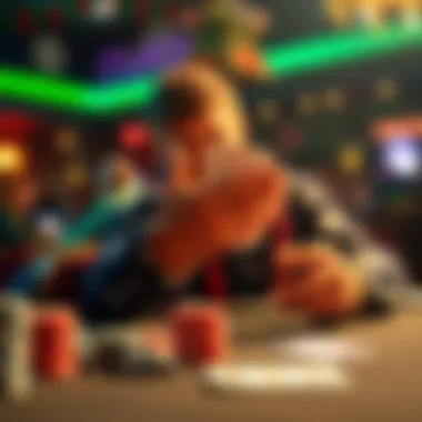 Poker player analyzing hand A player reflecting on their strategy during a live poker game with pocket Jacks, showing chips and cards on the table.