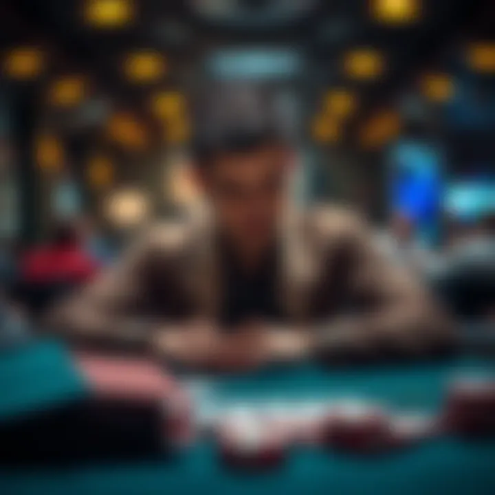 Poker Player Deciding to Call or Fold A player at a poker table contemplating whether to call or fold with pocket queens after an all-in shove.